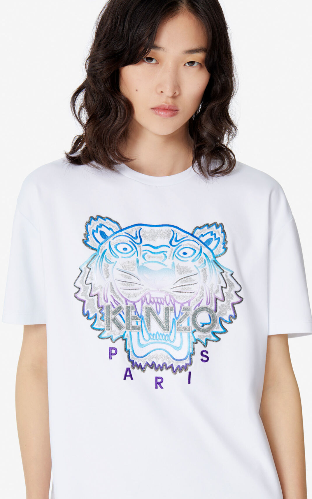 Camisetas Kenzo Tiger Mujer Blancas JXB504962